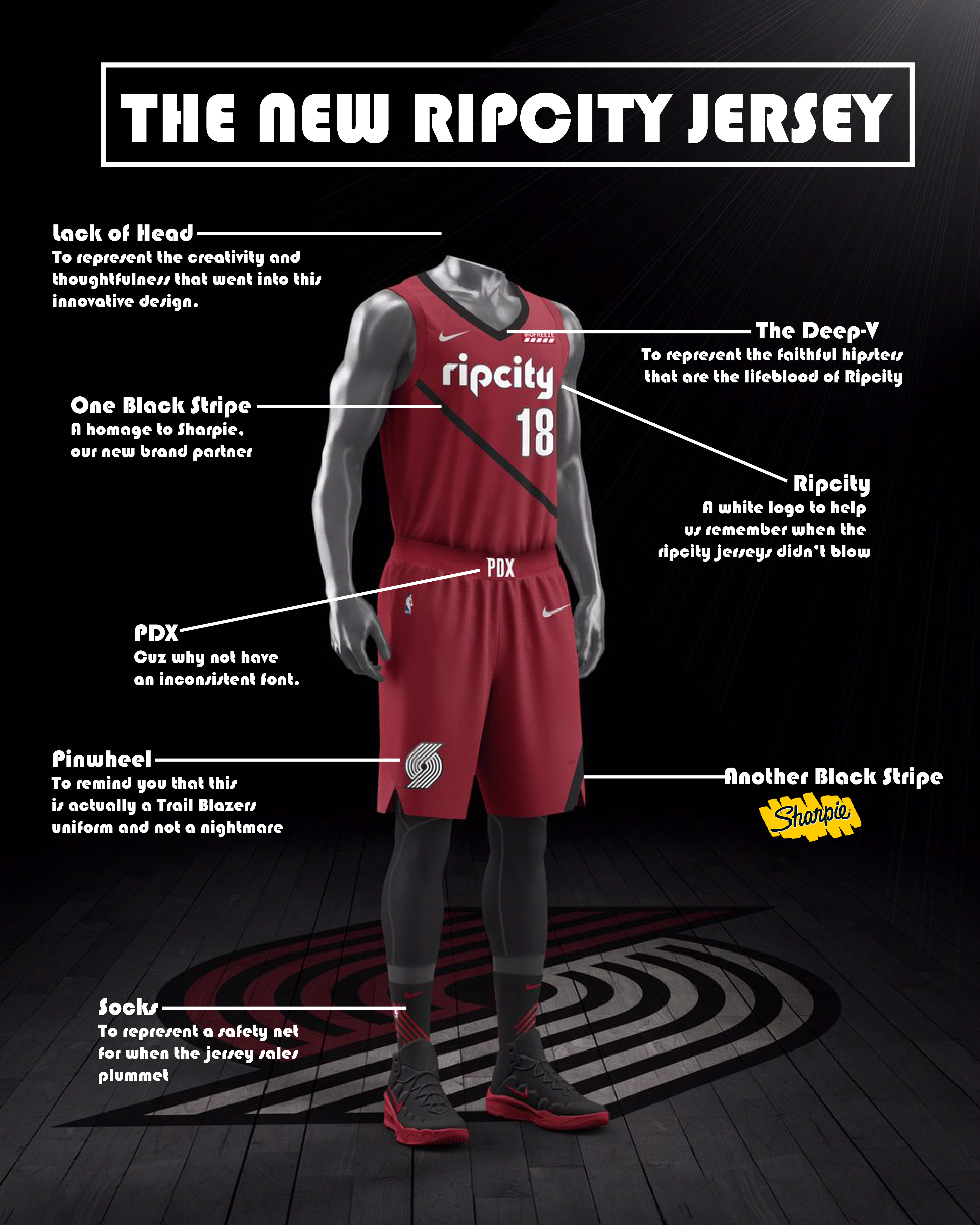 rip city red jersey